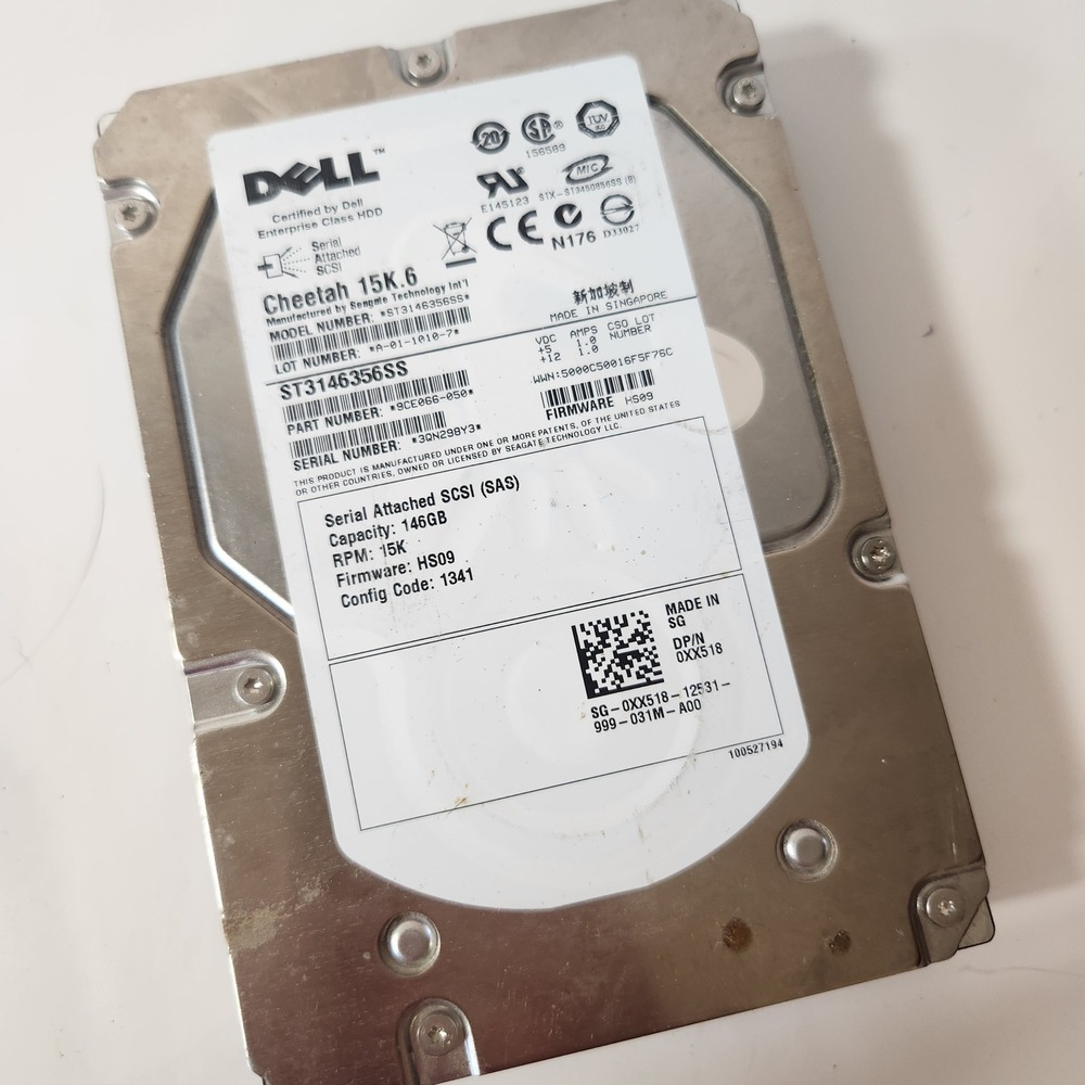 Dell Seagate Cheetah 15K.6 146GB 15K SAS 3.5" Hard Drive ST3146356SS 0XX518